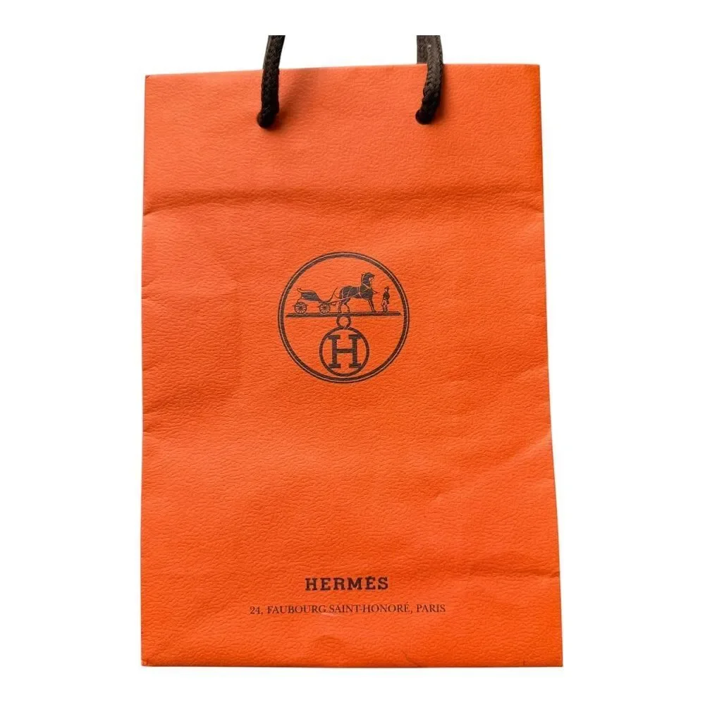 Hermes Orange Luxury Collectible Parisian Branded Shopping Bag Womens 8.5